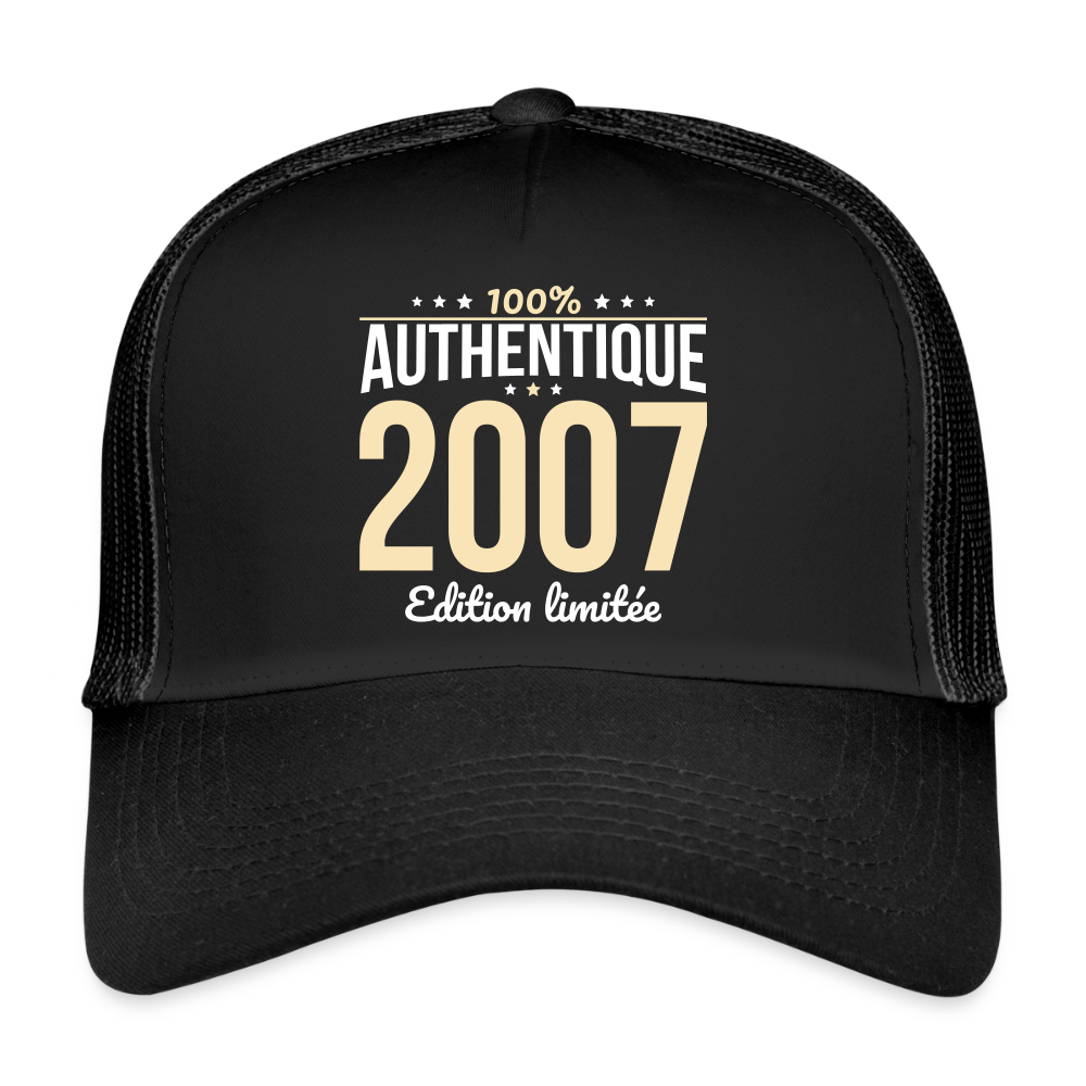 Casquette Trucker - Anniversaire 18 Ans - 100% Authentique 2007 - noir/noir
