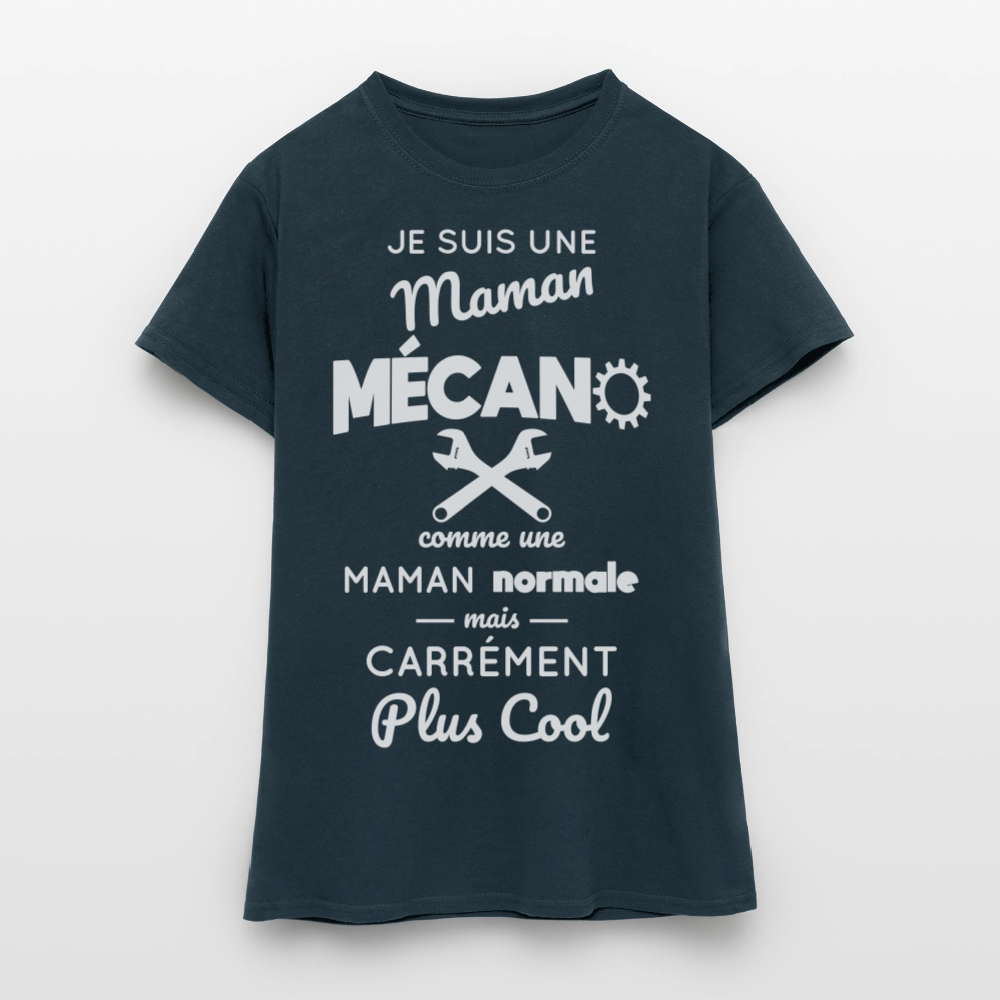 T-shirt Femme - Maman mécano plus cool - marine