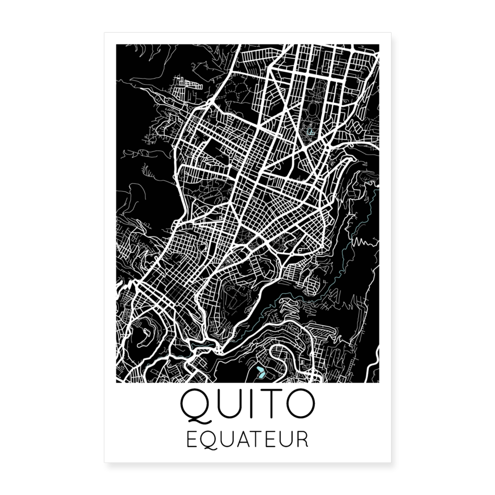 Poster Quito - Plan Quito - 40 x 60 cm - blanc