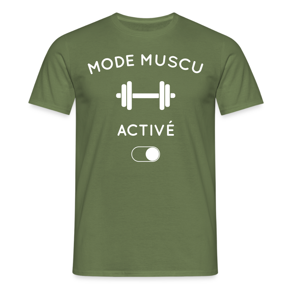 T-shirt Homme - Mode muscu activé - vert militaire