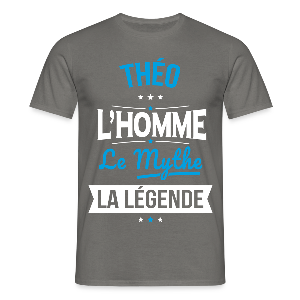 T-shirt Homme - Théo - l'Homme - le Mythe - la Légende - gris graphite