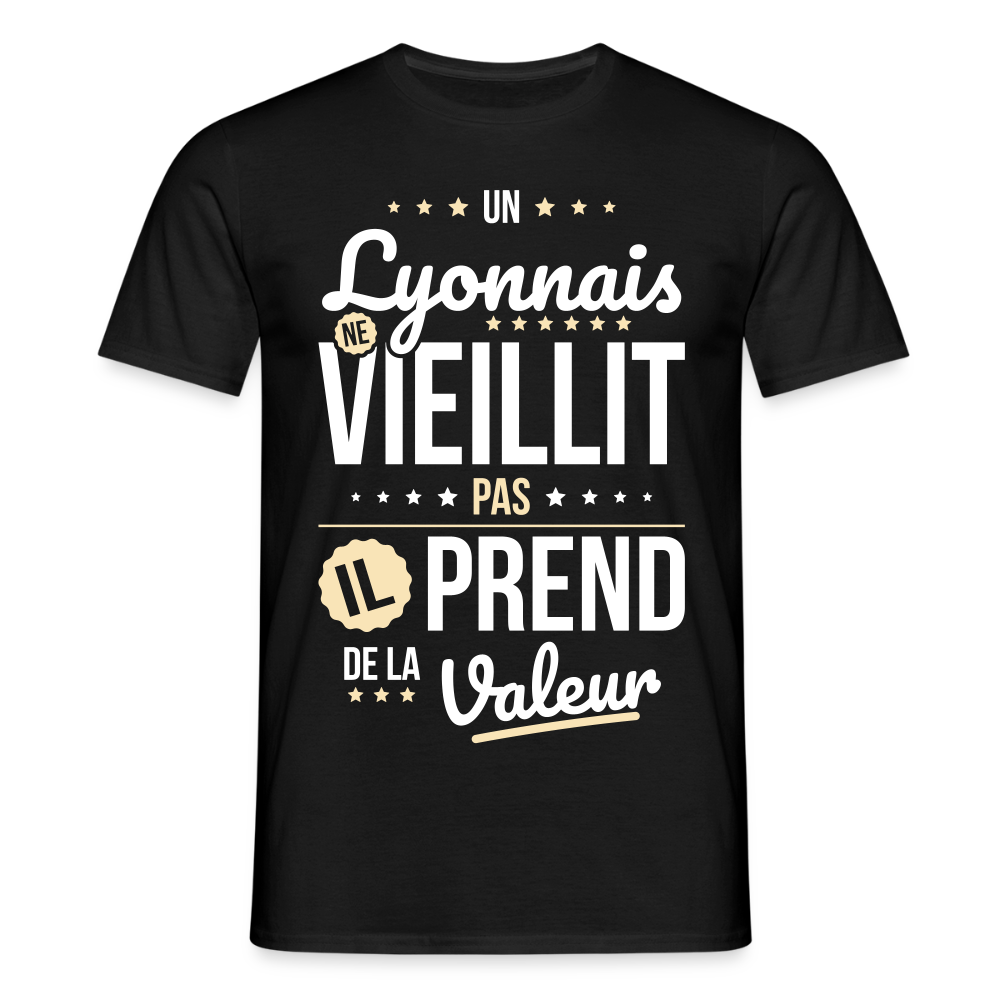 T-shirt Homme - Un Lyonnais ne vieillit pas - noir