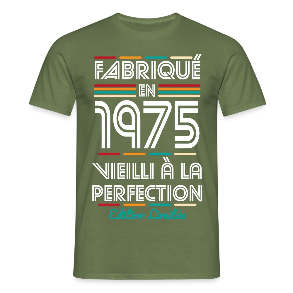 T-shirt Homme - Anniversaire 50 Ans - Fabriqué en 1975 - vert militaire