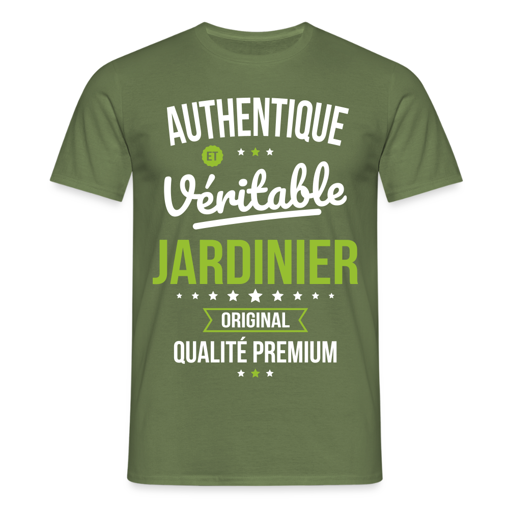 T-shirt Homme - Authentique et véritable Jardinier - vert militaire