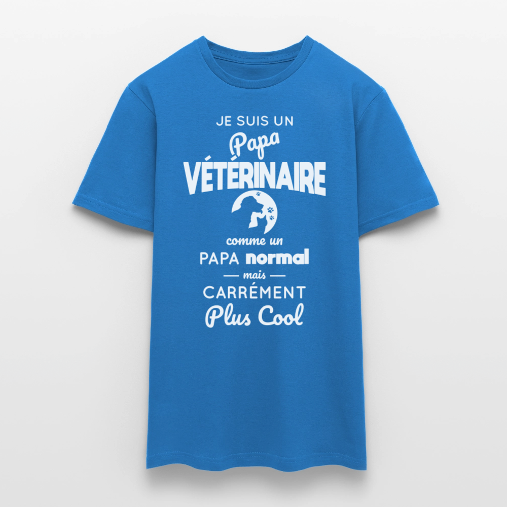 T-shirt Homme - Papa vétérinaire plus cool - bleu royal
