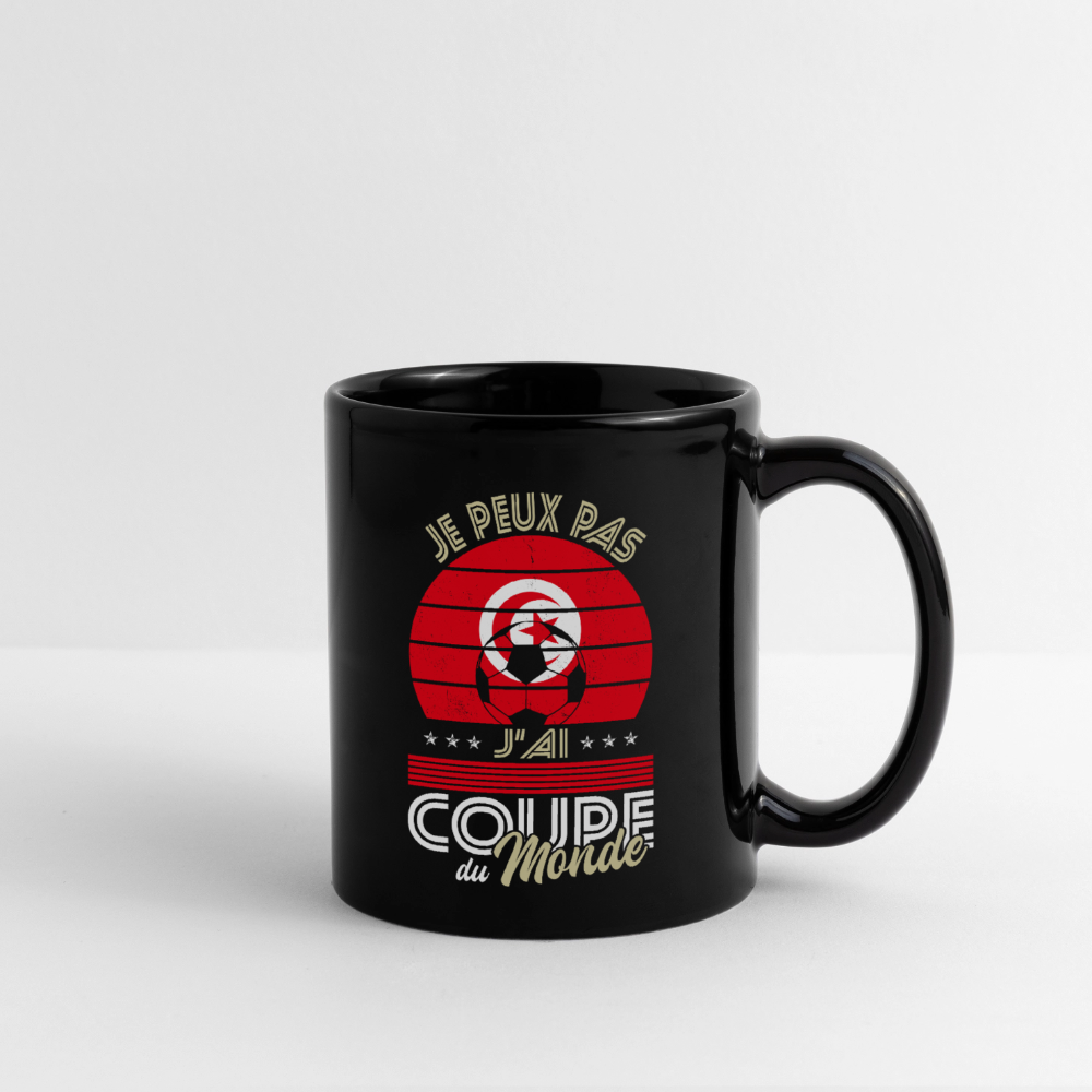 Mug uni - Je peux pas j'ai Coupe du Monde - Tunisie - noir