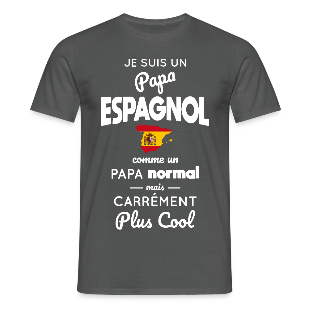T-shirt Homme - Papa Espagnol Plus Cool - charbon