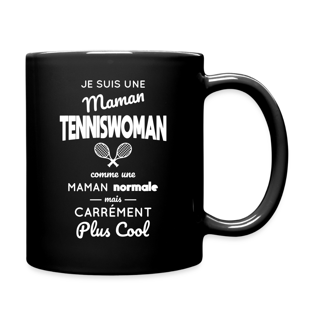 Mug uni - Maman tenniswoman plus cool - noir