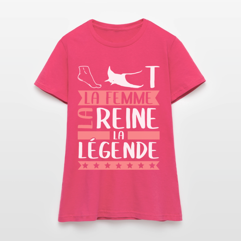 T-shirt femme Pierrette rébus – La femme, la reine, la légende - rose azalée