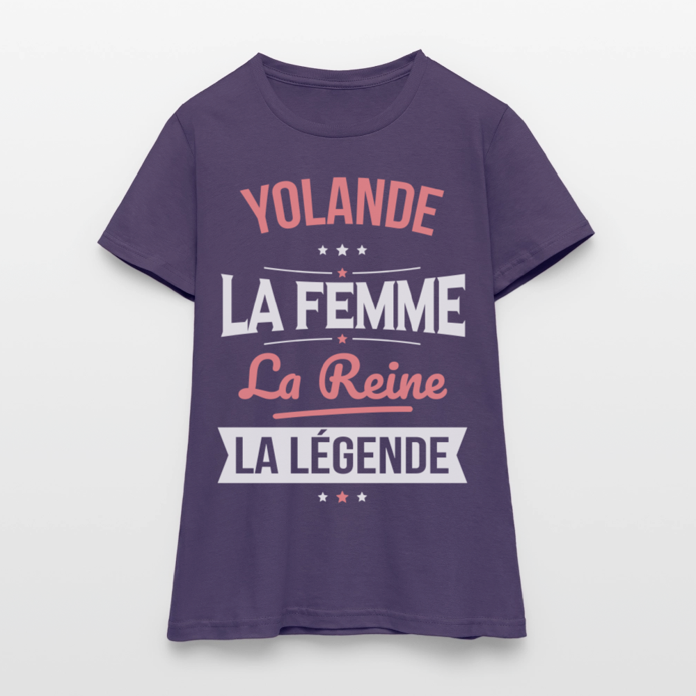 T-shirt Femme - Yolande - la Femme - la Reine - la Légende - violet foncé