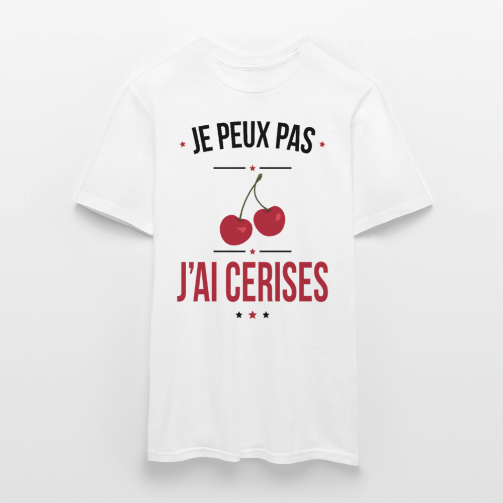T-shirt Homme - Je peux pas j'ai cerises - blanc