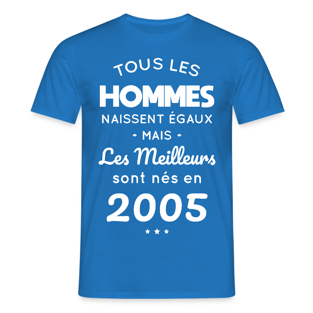 T-shirt Homme - Anniversaire 20 Ans - Les meilleurs sont nés en 2005 - bleu royal