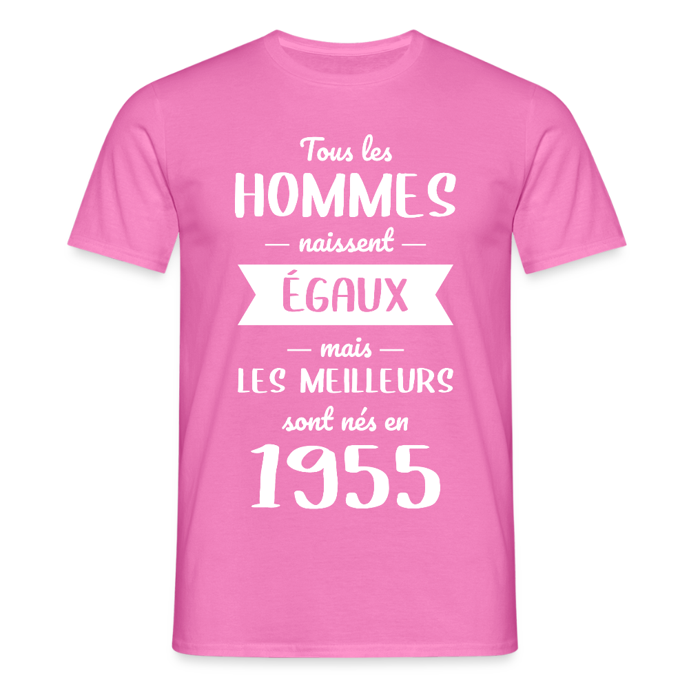 T-shirt Homme - Anniversaire 70 Ans - Les meilleurs sont nés en 1955 - rose