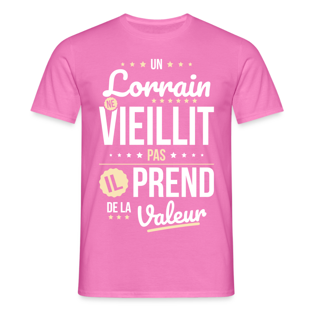 T-shirt Homme - Un Lorrain ne vieillit pas - rose