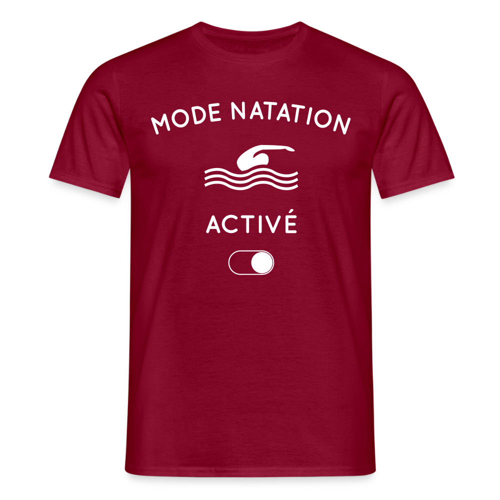 T-shirt Homme - Mode natation activé - rouge brique