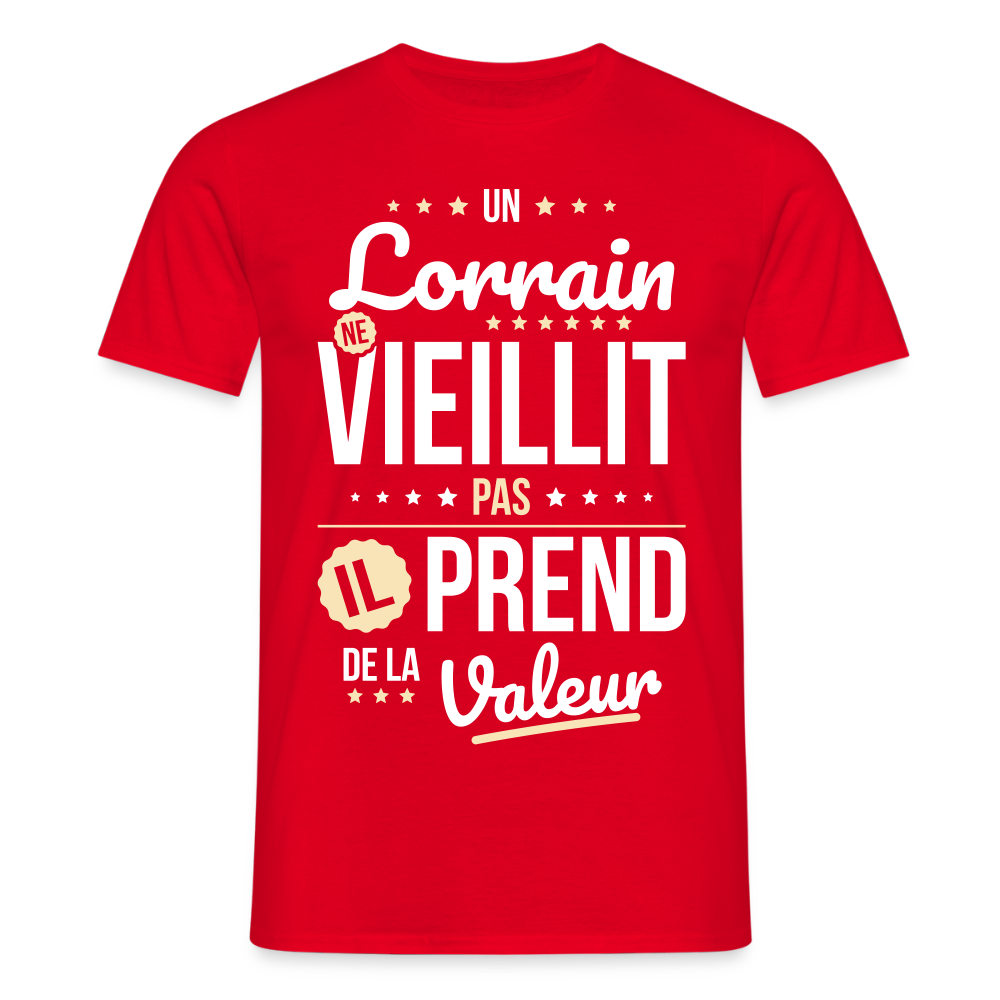 T-shirt Homme - Un Lorrain ne vieillit pas - rouge
