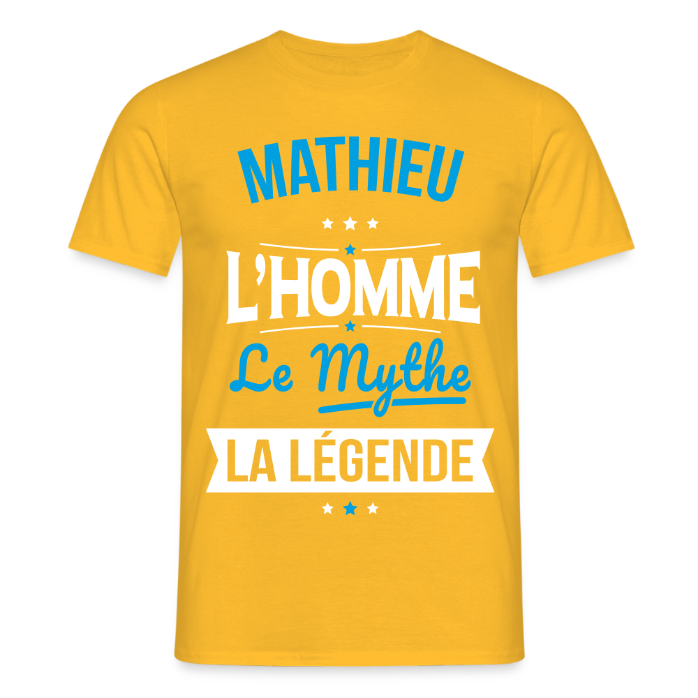 T-shirt Homme - Mathieu - l'Homme - le Mythe - la Légende - jaune