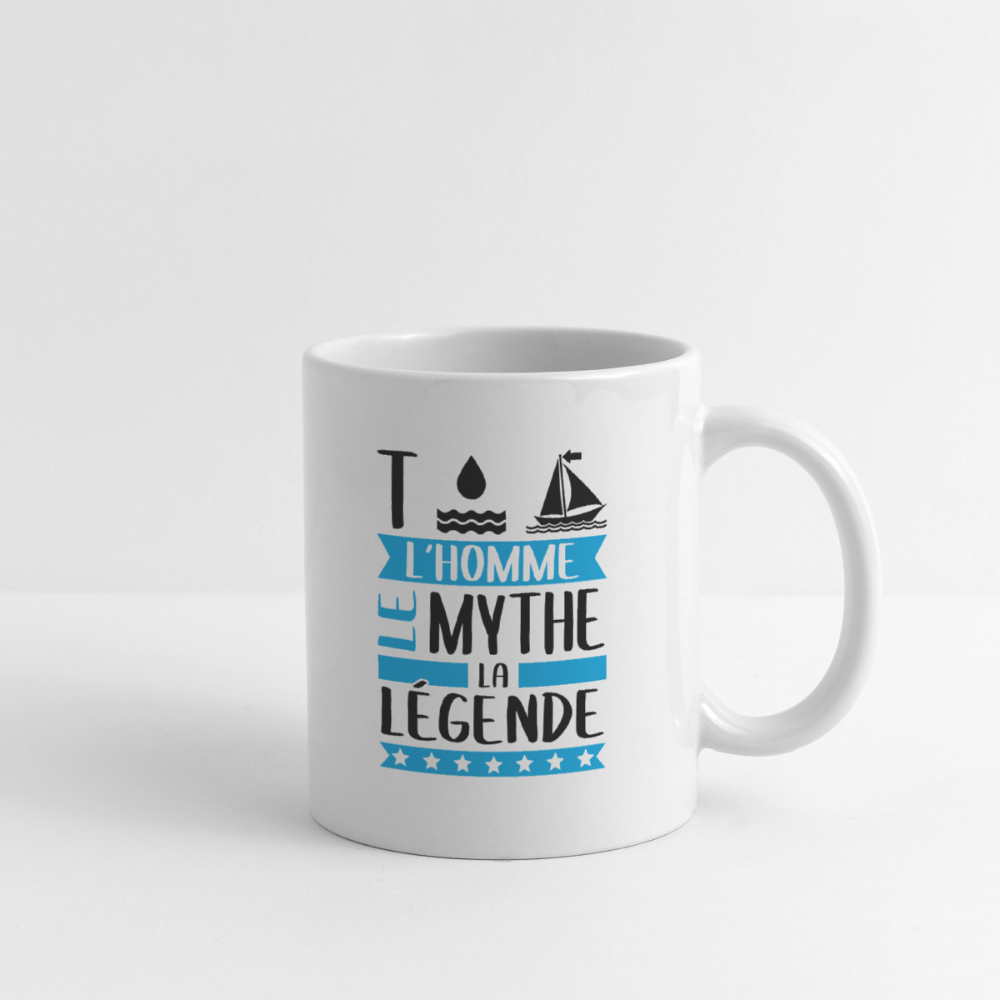 Mug blanc Thomas rébus – L’homme, le mythe, la légende - blanc