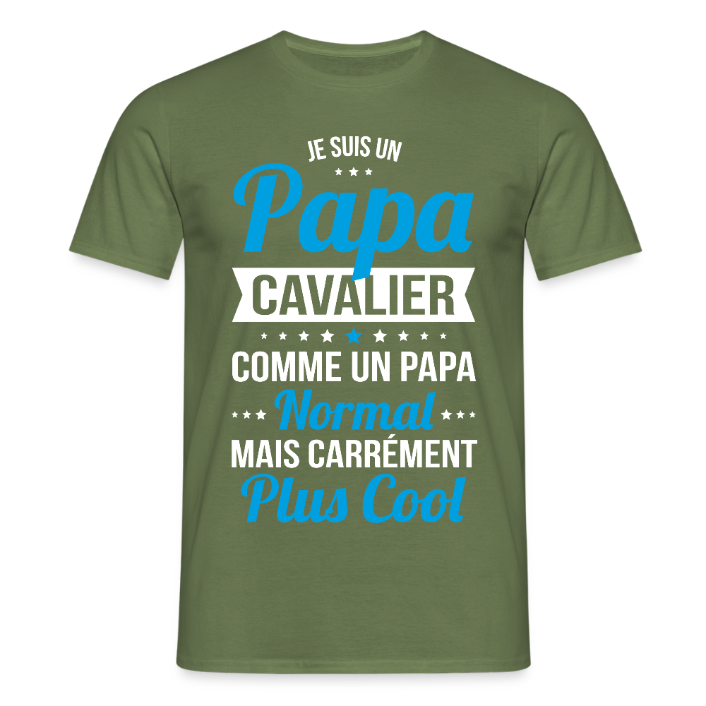 T-shirt Homme - Papa cavalier plus cool - vert militaire