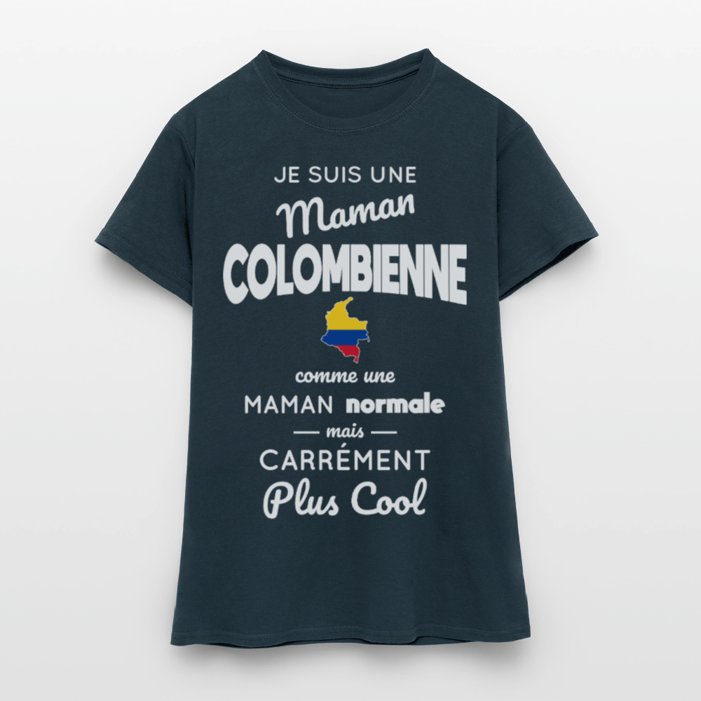 T-shirt Femme - Maman Colombienne plus cool - marine