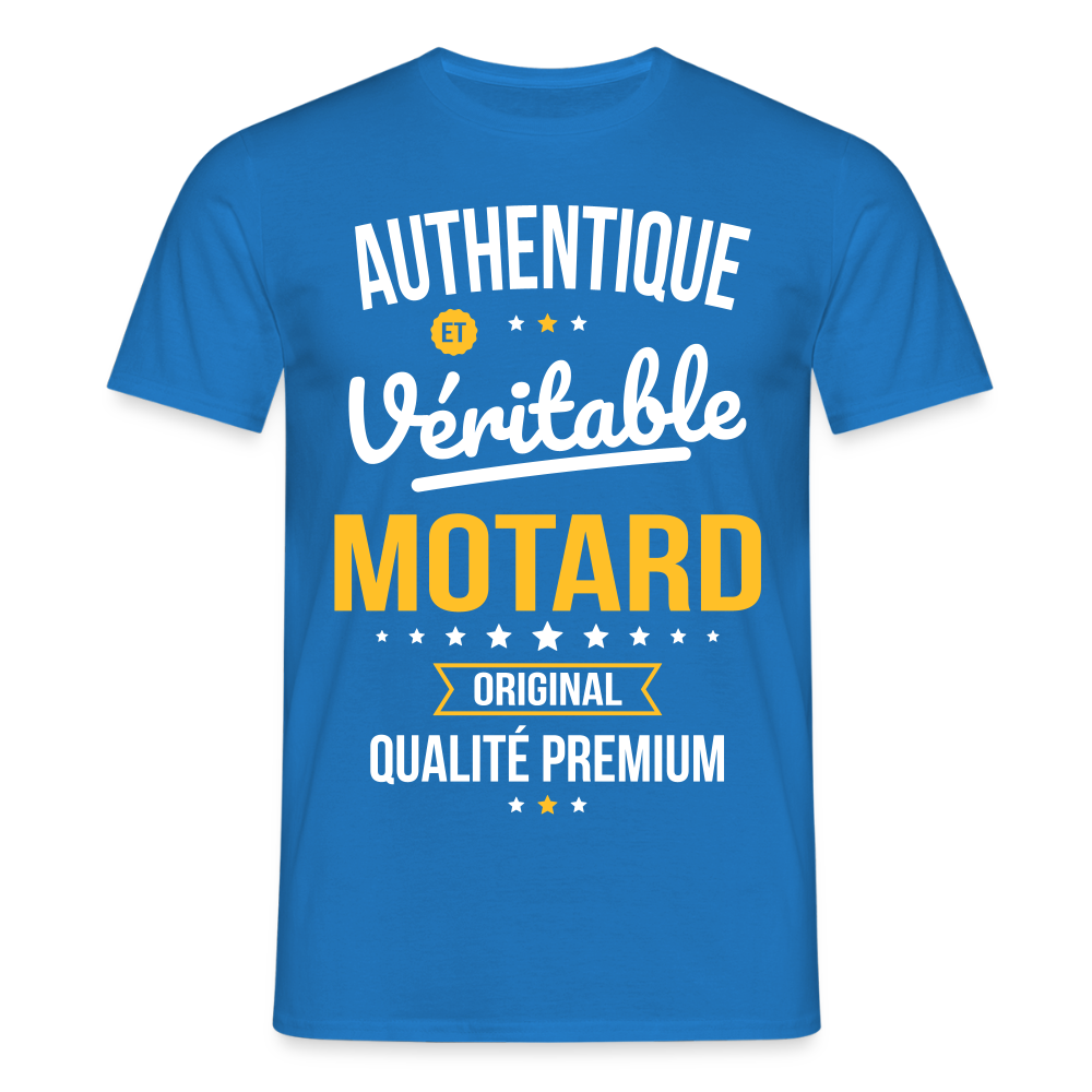 T-shirt Homme - Authentique et véritable Motard - bleu royal