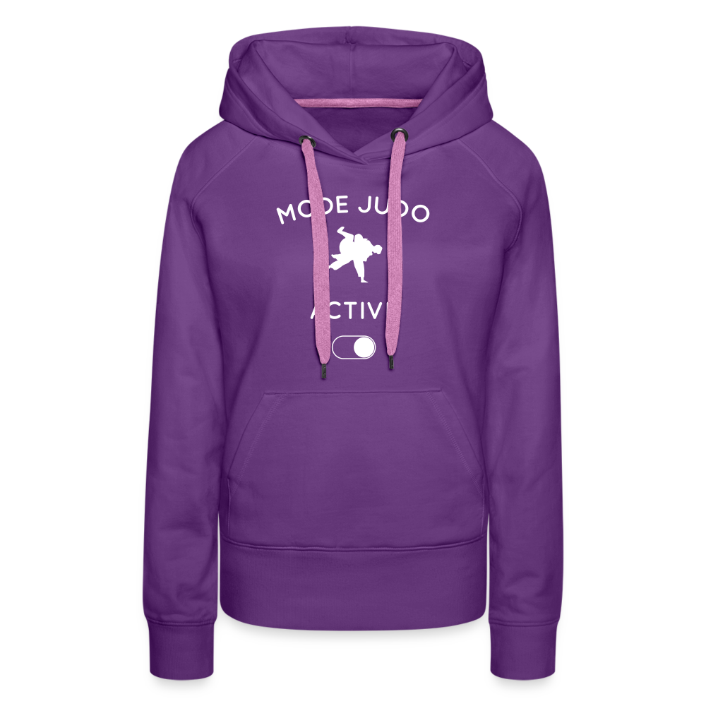 Sweat à capuche Premium Femme - Mode judo activé - violet