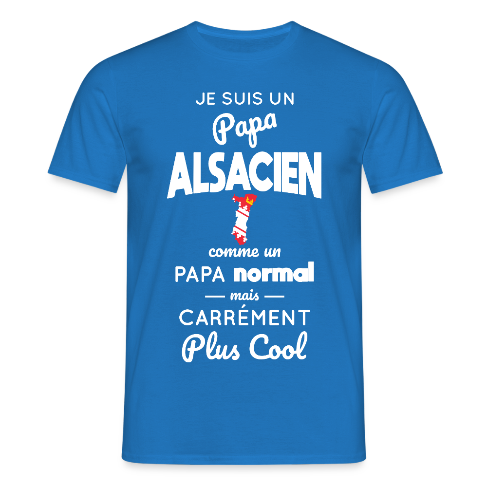 T-shirt Homme - Papa Alsacien Plus Cool - bleu royal