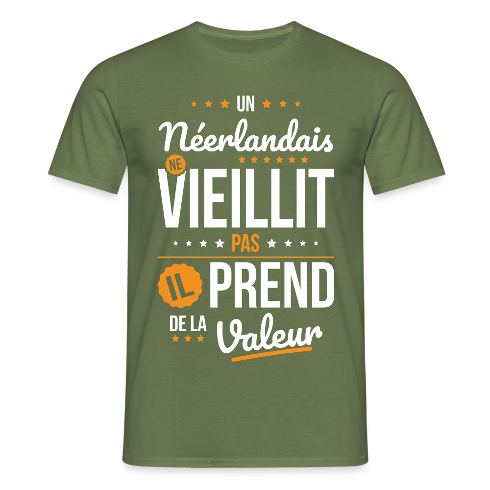 T-shirt Homme - Un Néerlandais ne vieillit pas - vert militaire