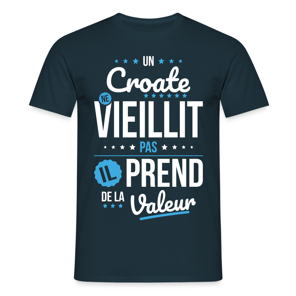 T-shirt Homme - Un Croate ne vieillit pas - marine