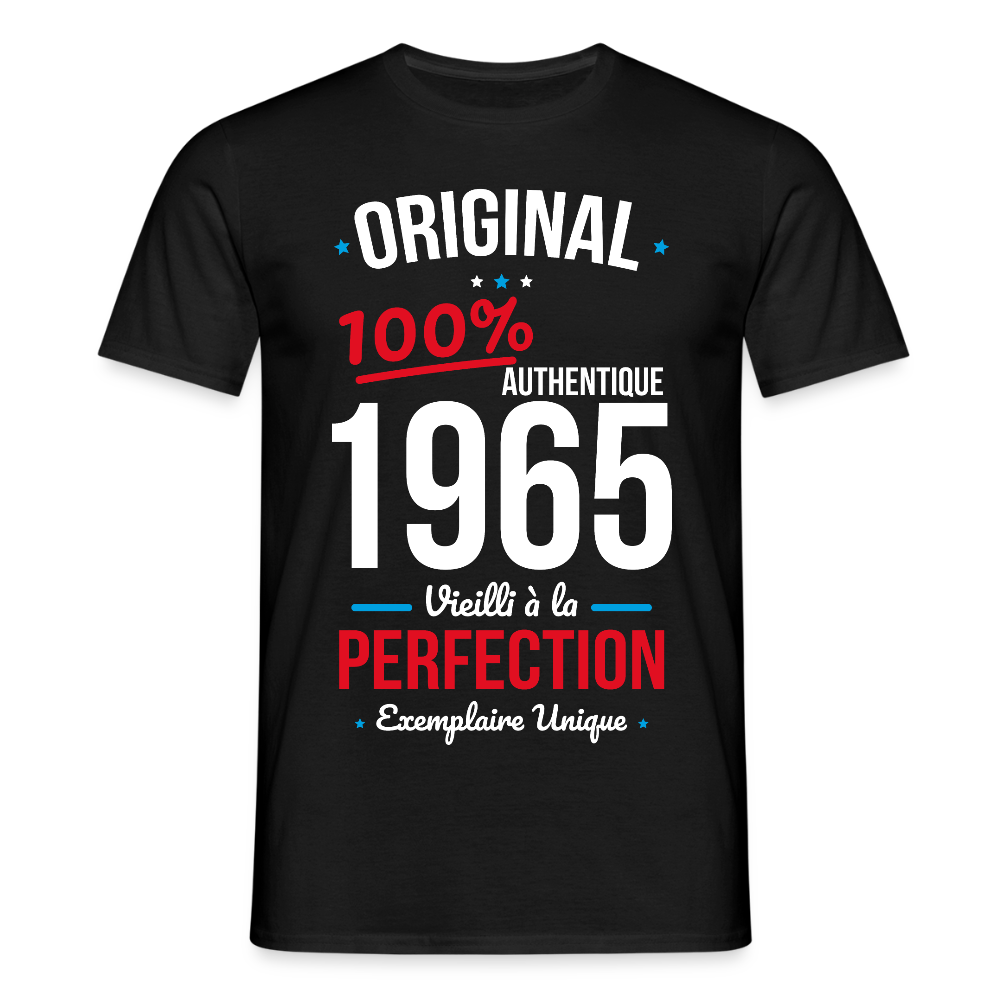 T-shirt Homme - Anniversaire 60 Ans - Original 1965 - noir