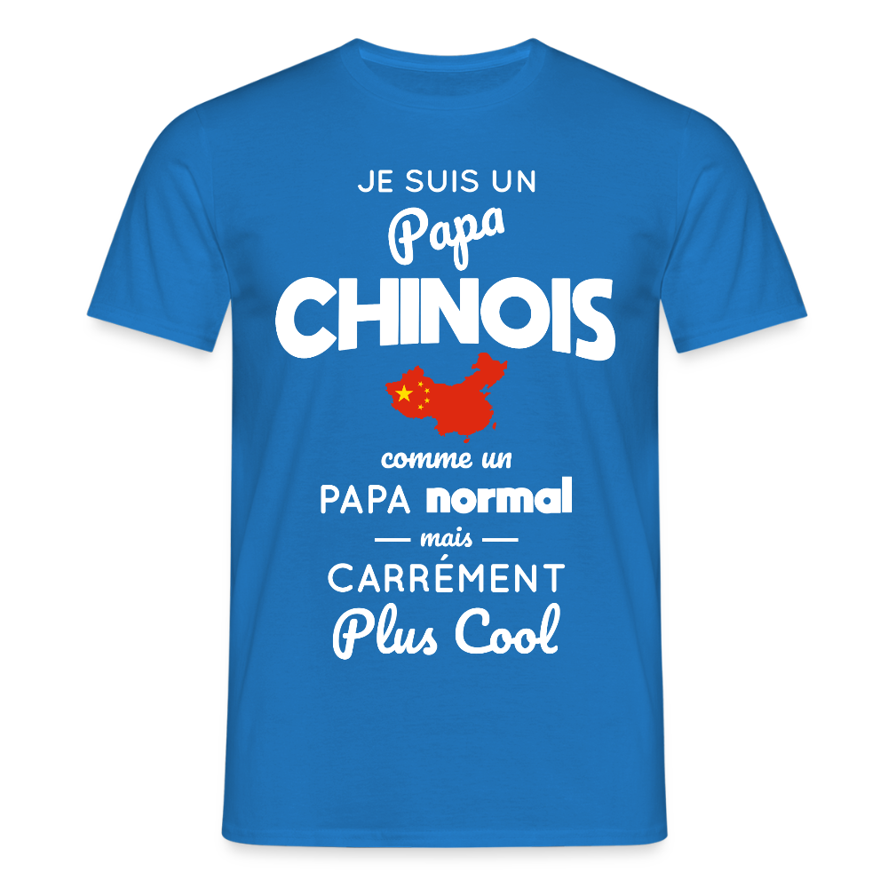 T-shirt Homme - Papa Chinois Plus Cool - bleu royal
