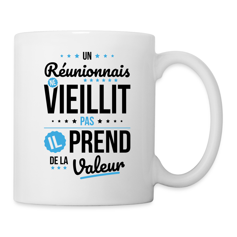 Mug blanc - Un Réunionnais ne vieillit pas - blanc