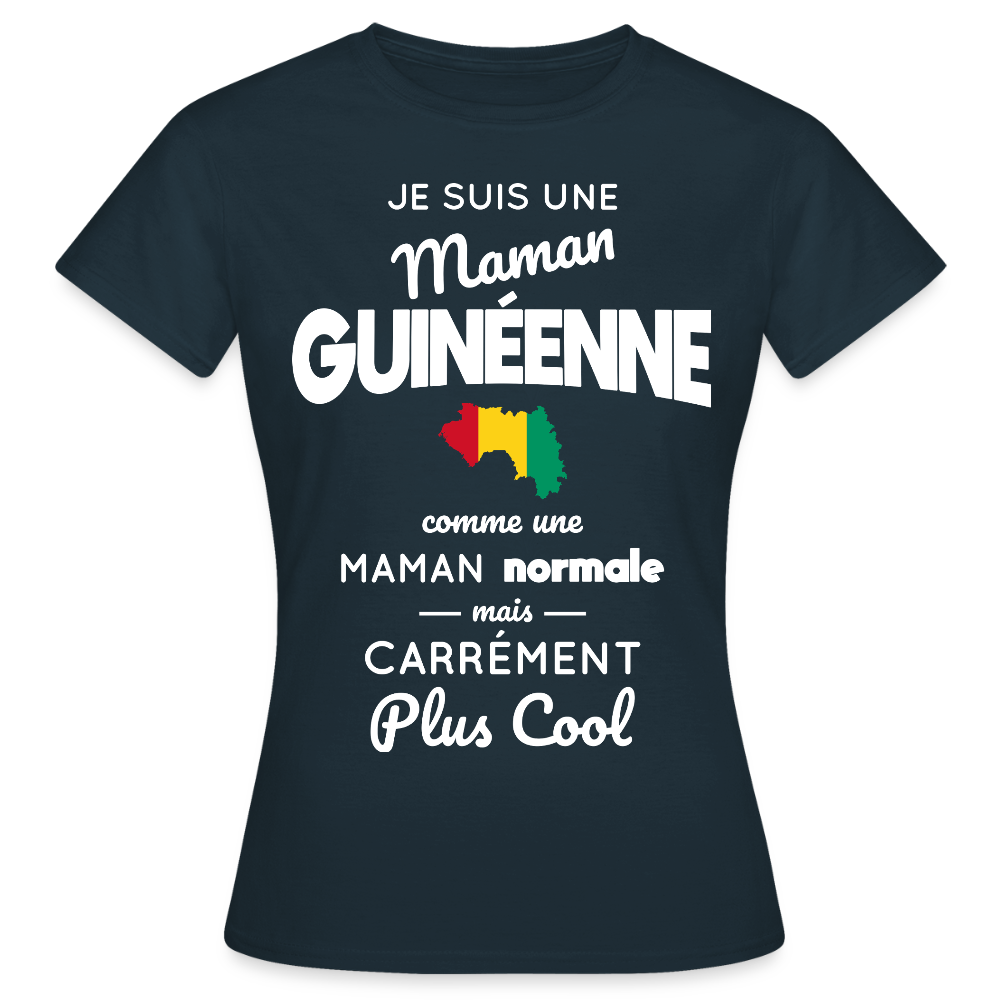T-shirt Femme - Maman Guinéenne plus cool - marine