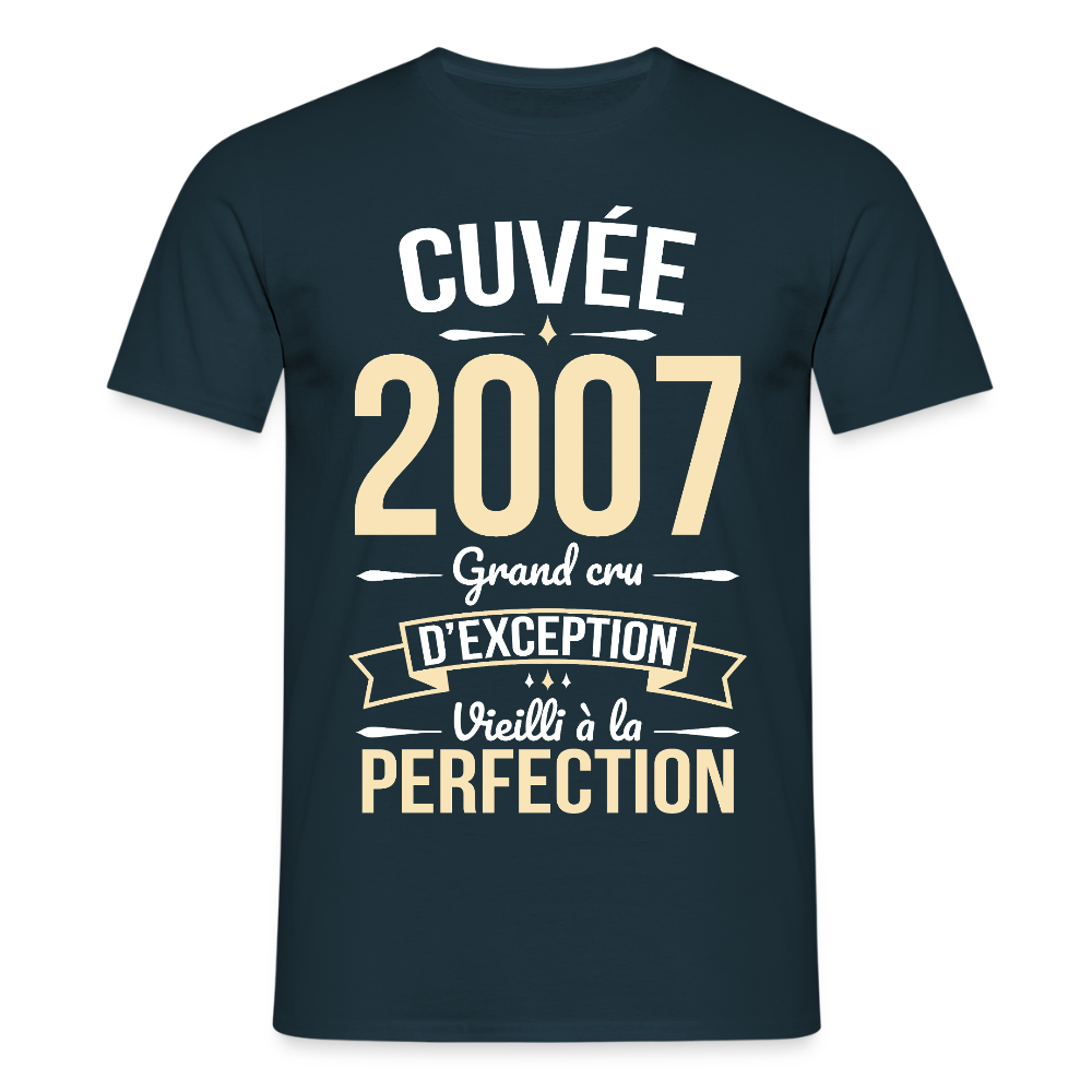 T-shirt Homme - Anniversaire 18 Ans - Cuvée 2007 - marine