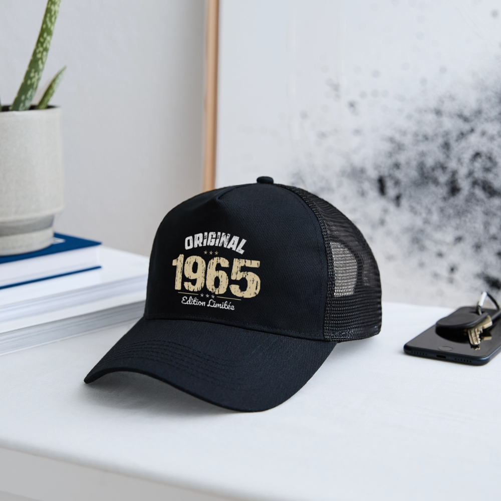 Casquette Trucker - Anniversaire 60 Ans - Original 1965 - noir/noir