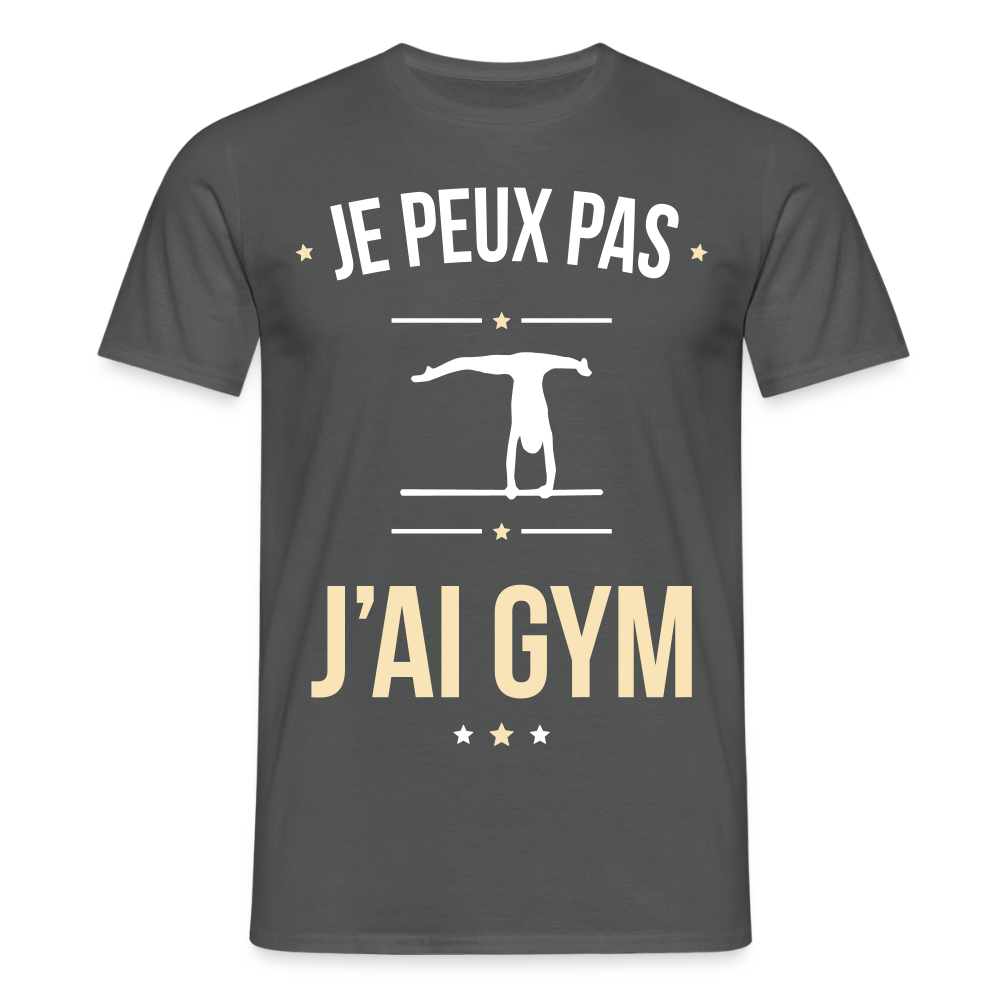 T-shirt Homme - Je peux pas j'ai Gym - charbon