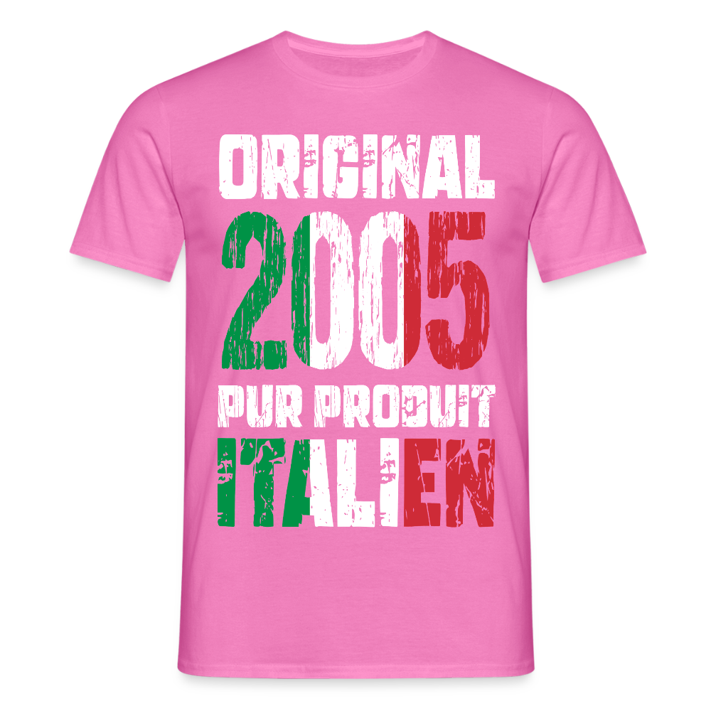 T-shirt Homme - Anniversaire 20 Ans - Original 2005 - Pur produit Italien - rose