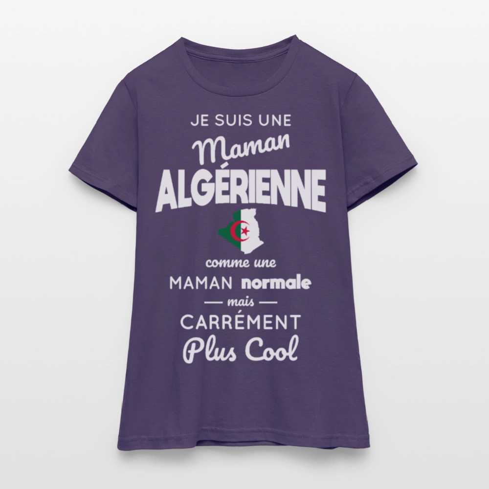 T-shirt Femme - Maman Algérienne plus cool - violet foncé