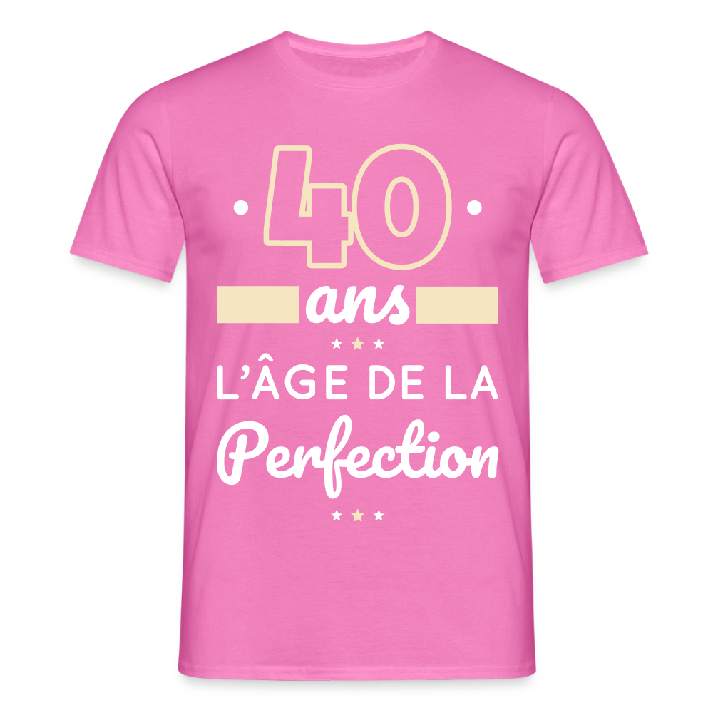 T-shirt Homme - 40 ans l'âge de la perfection - rose