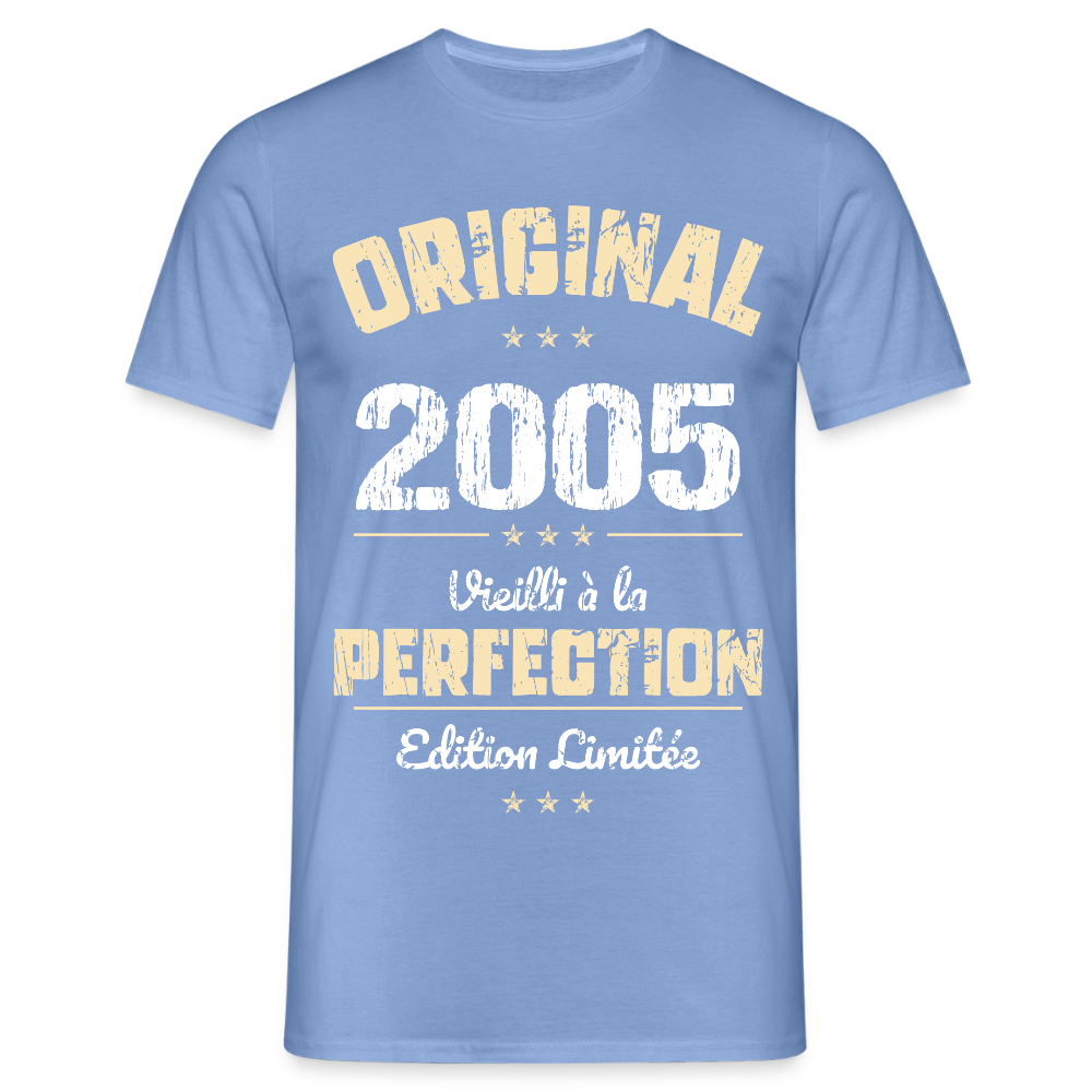 T-shirt Homme - Anniversaire 20 Ans - Original 2005 - carolina blue