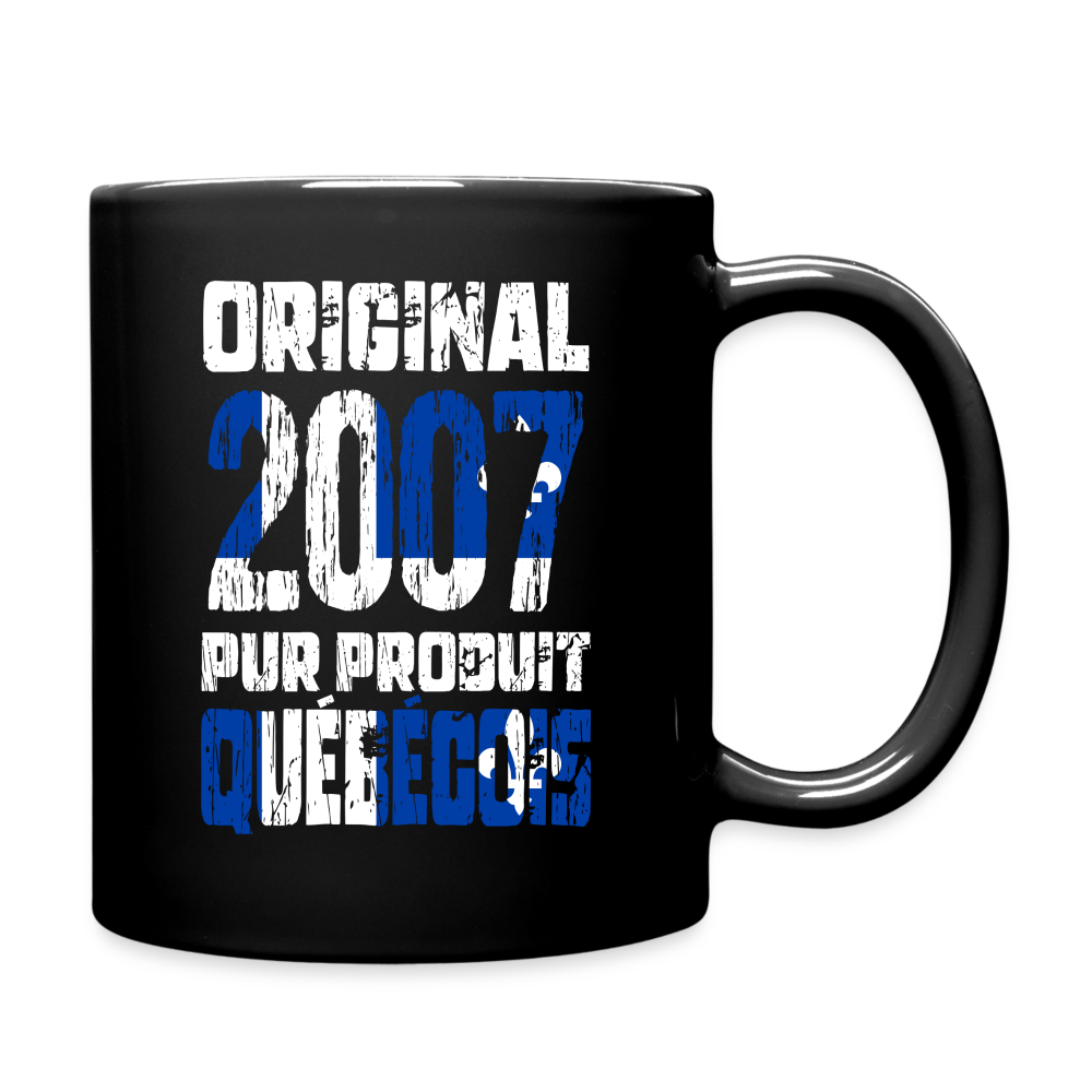 Mug uni - Anniversaire 18 Ans - Original 2007 - Pur produit Québécois - noir