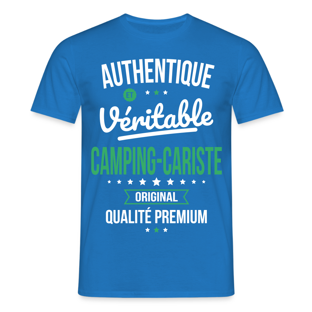 T-shirt Homme - Authentique et véritable Camping-Cariste - bleu royal