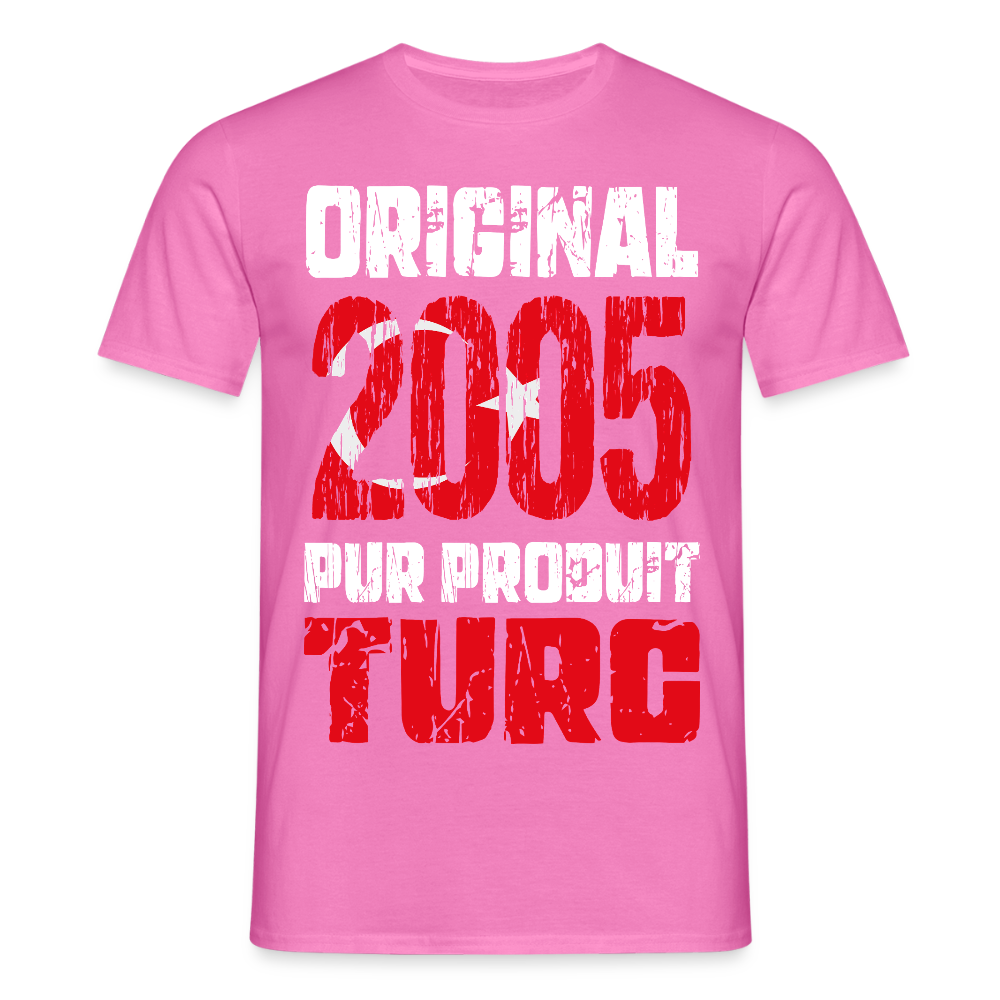 T-shirt Homme - Anniversaire 20 Ans - Original 2005 - Pur produit Turc - rose
