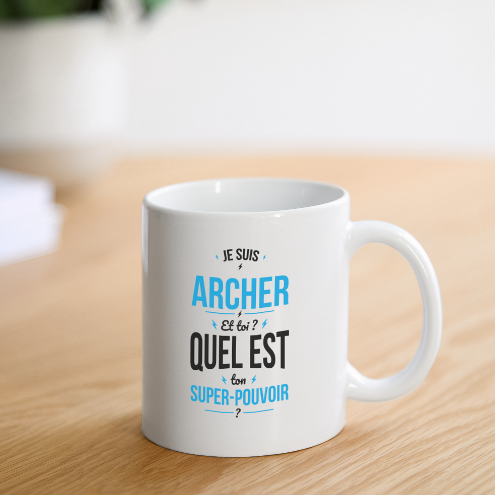 Mug blanc - Je suis archer - Super-pouvoir - blanc