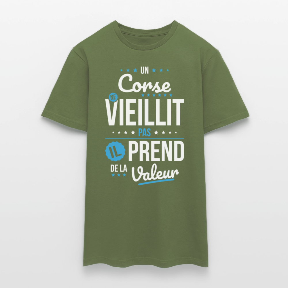 T-shirt Homme - Un Corse ne vieillit pas - vert militaire