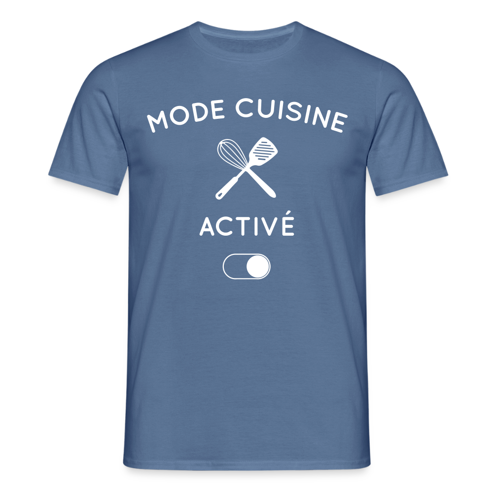 T-shirt Homme - Mode cuisine activé - bleu pigeon