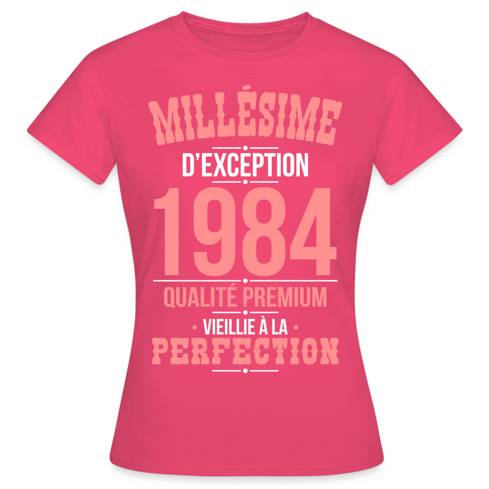 T-shirt Femme - Anniversaire 41 Ans - Millésime 1984 - rose azalée