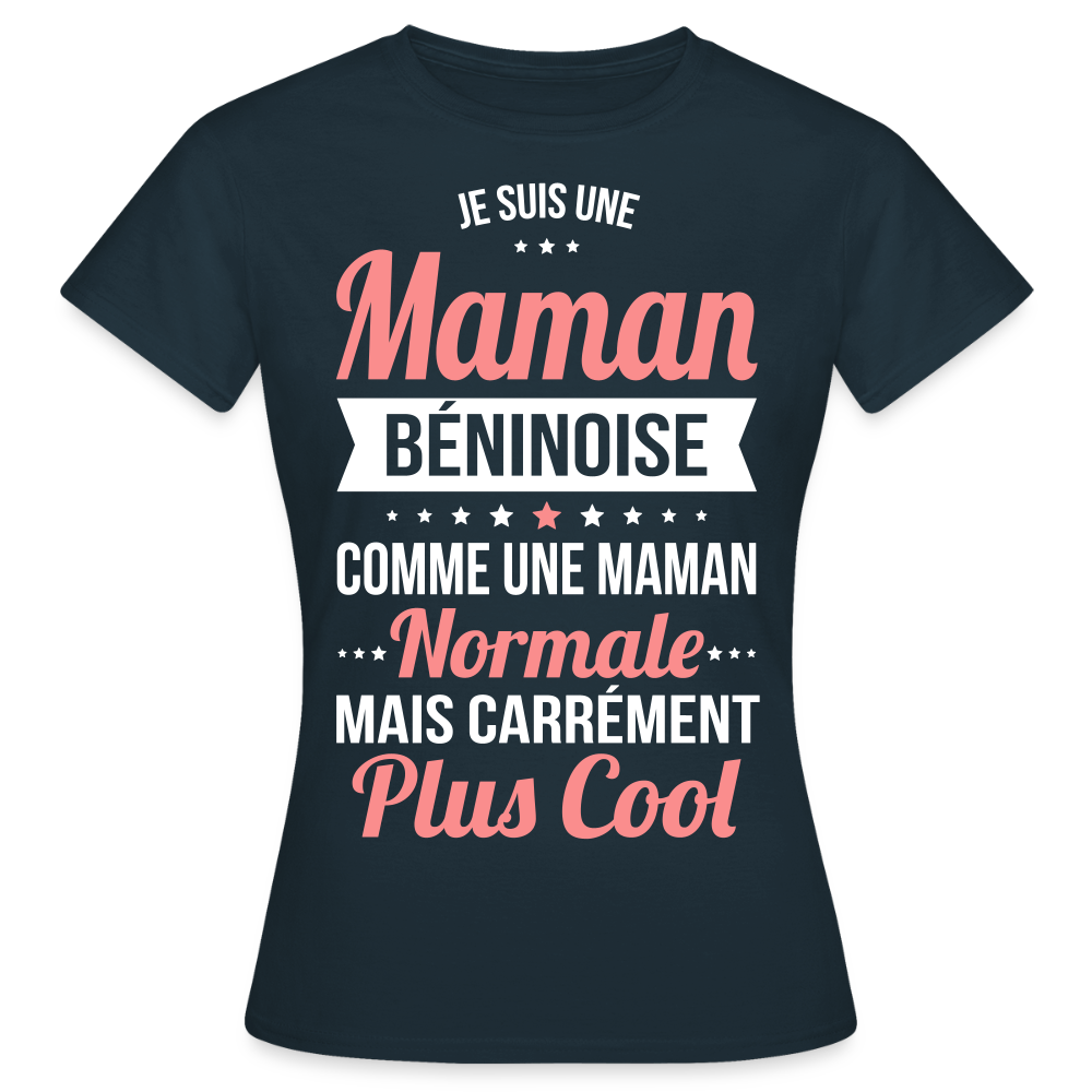 T-shirt Femme - Maman Béninoise plus cool - marine