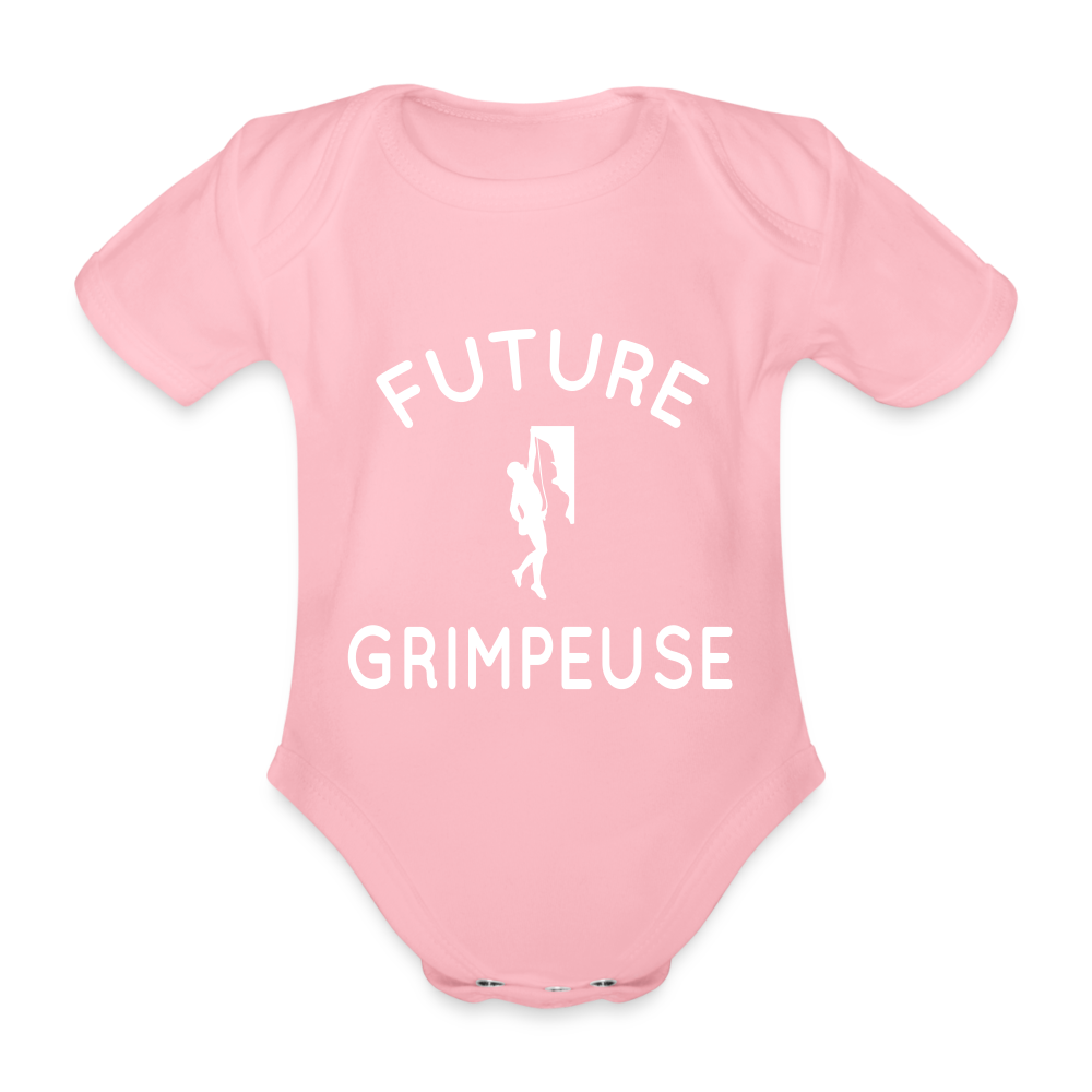 Body Bébé bio manches courtes - Future grimpeuse - rose clair