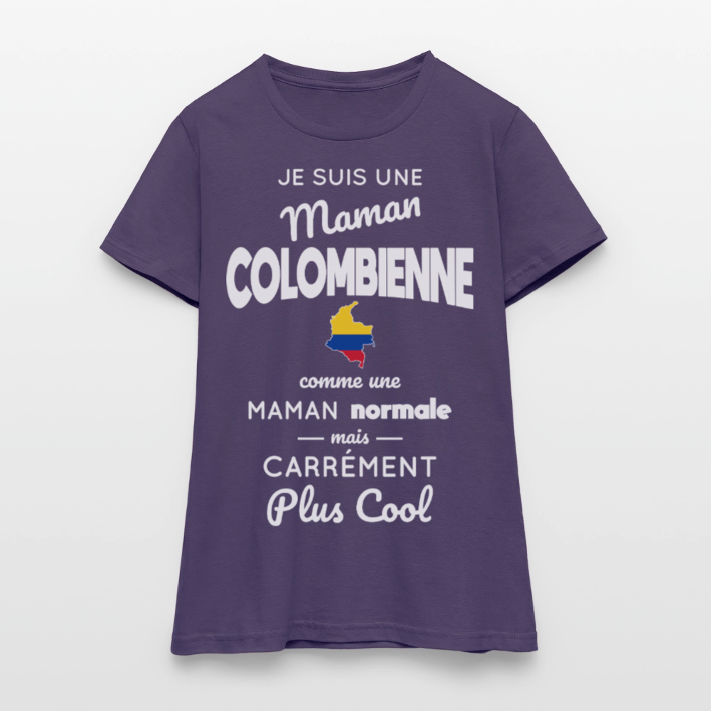 T-shirt Femme - Maman Colombienne plus cool - violet foncé
